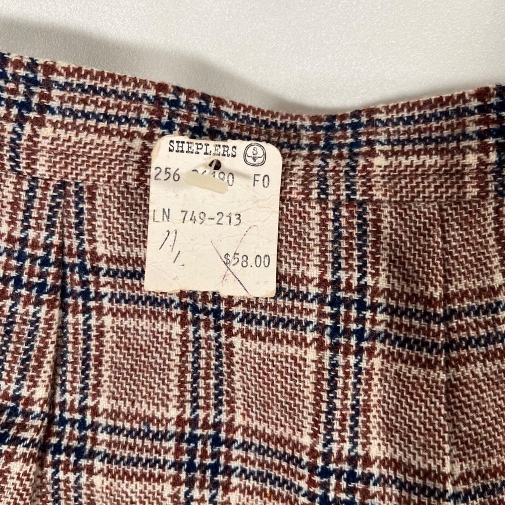 PENDLETON Vintage Plaid Trousers Pants Wool Deadstock NWT 80s Brown Tan 11 / 12 - Picture 5 of 11